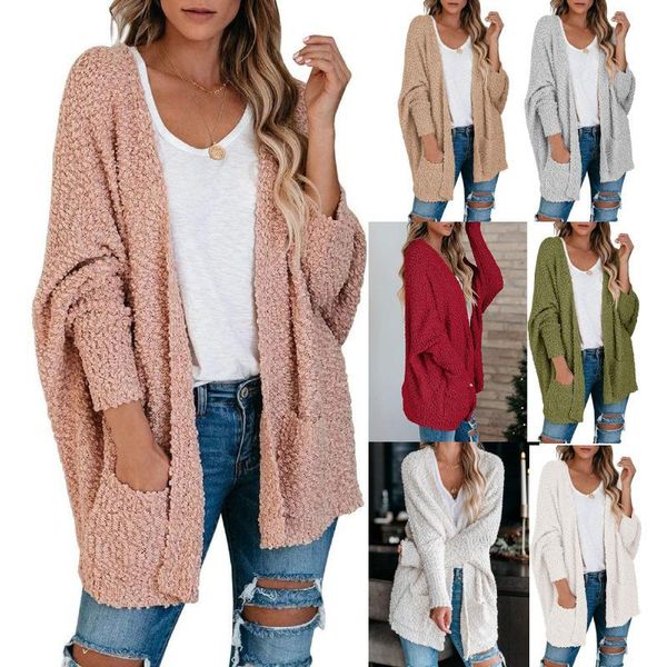 women's jackets 2021 winter style european and american trendy plus size women's jacket knitted double-pocket cardigan women sweate, Black;brown 
women's jackets 2021 winter style european and american trendy plus size women's jacket knitted double-pocket cardigan women sweate, Black;brown