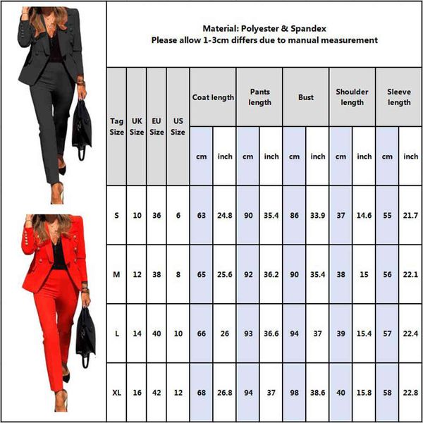women suits office ladies formal occasion suit business party buckle blazer+pants two-piece set elegant workplace clothing 201009, White;black
women suits office ladies formal occasion suit business party buckle blazer+pants two-piece set elegant workplace clothing 201009, White;black