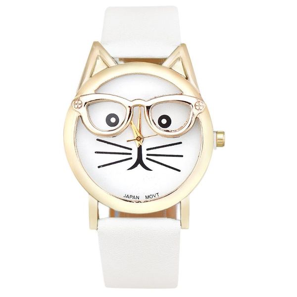 wristwatches 2021 fashion cute glasses cat watch women watches no logo faux leather band quartz casual ladies gift, Slivery;brown
wristwatches 2021 fashion cute glasses cat watch women watches no logo faux leather band quartz casual ladies gift, Slivery;brown