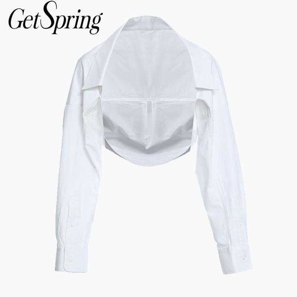 getspring women blouse cotton white shirt batwing sleeve short irregular ladies fashion high waist coat 210601
getspring women blouse cotton white shirt batwing sleeve short irregular ladies fashion high waist coat 210601