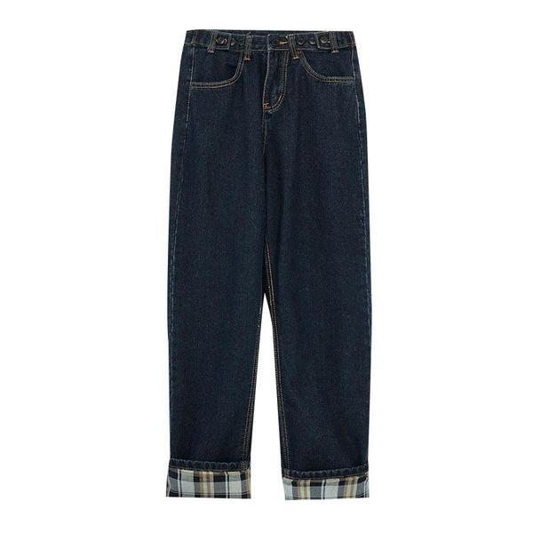 lauri laki straight high waist jeans women vintage patchwork plaid denim pants plus size boyfriend streetwear women's, Blue
lauri laki straight high waist jeans women vintage patchwork plaid denim pants plus size boyfriend streetwear women's, Blue