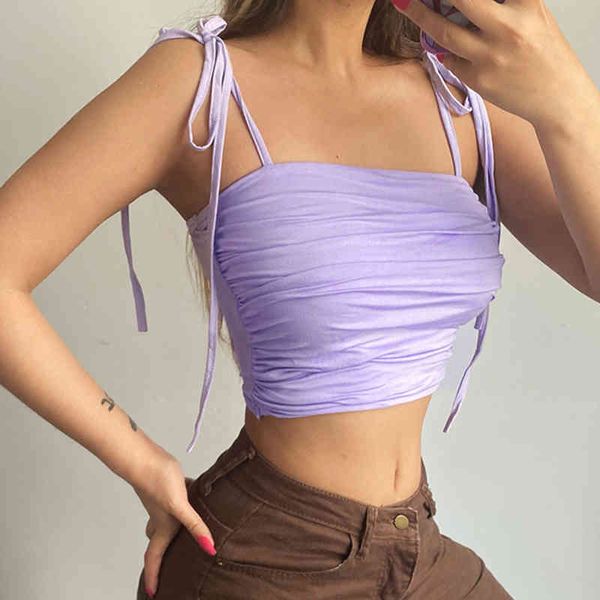 lucyever pleated spaghetti strap crop women summer backless lace up camis for woman elastic slim short tanks mujer 210521, White
lucyever pleated spaghetti strap crop women summer backless lace up camis for woman elastic slim short tanks mujer 210521, White