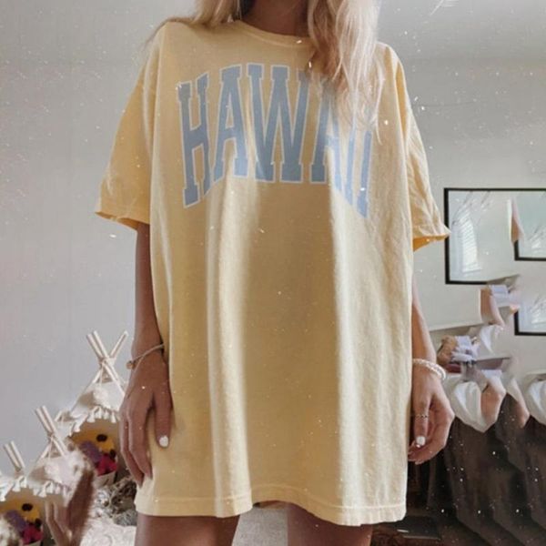 summer casual women tshirt hawaii letter printed harajuku plus size fashion female clothing short sleeve streetwear tee women's t-shir, White
summer casual women tshirt hawaii letter printed harajuku plus size fashion female clothing short sleeve streetwear tee women's t-shir, White