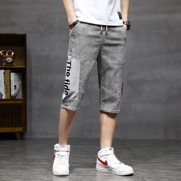 summer cropped jeans men's korean-style fashion elastic waist loose ankle-tied harem shorts ultra-thin blue joggers men pants, Black
summer cropped jeans men's korean-style fashion elastic waist loose ankle-tied harem shorts ultra-thin blue joggers men pants, Black