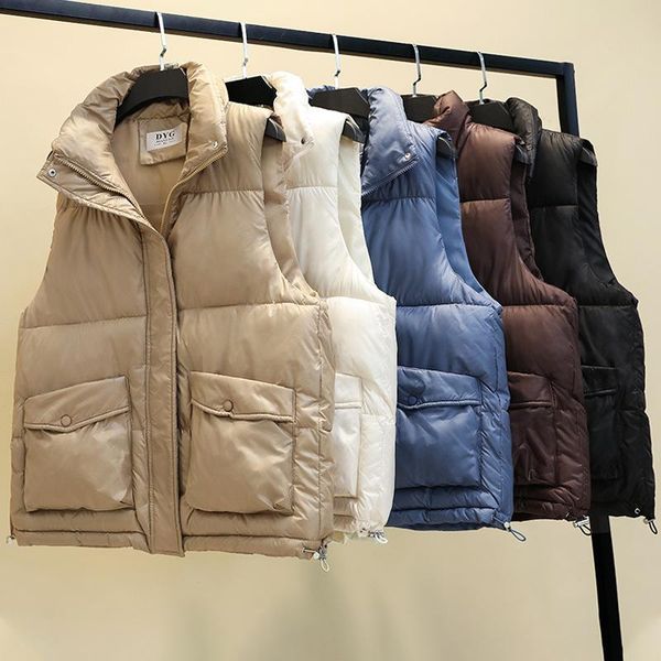 women's vests winter warm women vest padded cotton sleeveless jacket with zipper female stand-up collar casual lightweight short style, Black;white
women's vests winter warm women vest padded cotton sleeveless jacket with zipper female stand-up collar casual lightweight short style, Black;white