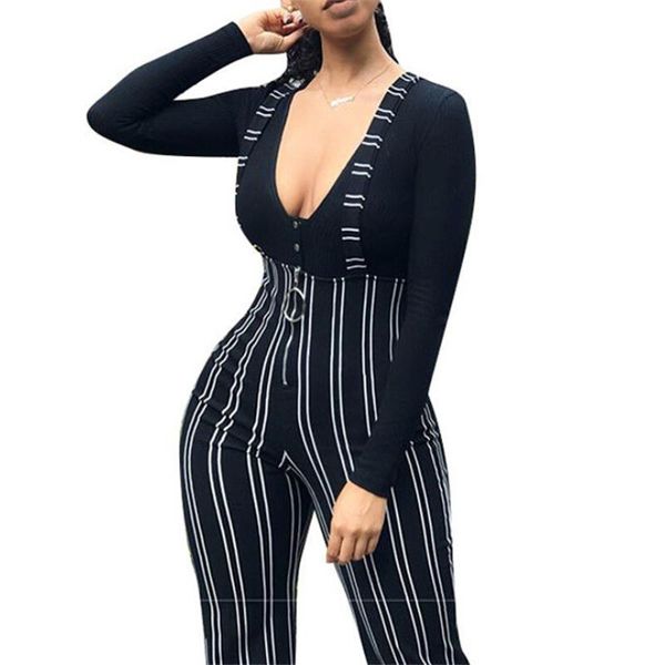 women's jumpsuits & rompers female playsuit fashion strappy striped long pants slim casual jumpsuit women bodycon spring autumn bodysui, Black;white
women's jumpsuits & rompers female playsuit fashion strappy striped long pants slim casual jumpsuit women bodycon spring autumn bodysui, Black;white