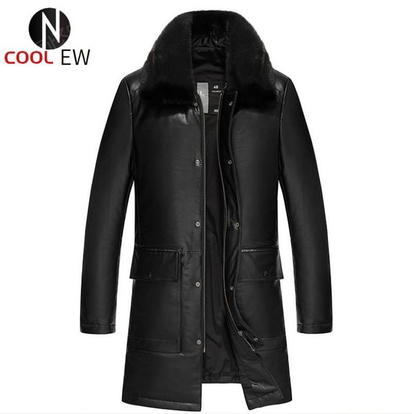 men's leather & faux winter men long real cow down jacket warm slim genuine coat cowhide collar large size overcoat 2021, Black
men's leather & faux winter men long real cow down jacket warm slim genuine coat cowhide collar large size overcoat 2021, Black