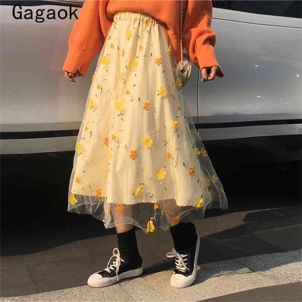 women sweet cute skirt spring autumn empire a-line floral embroidery casual chic mesh midi korean skirts 210531, Black
women sweet cute skirt spring autumn empire a-line floral embroidery casual chic mesh midi korean skirts 210531, Black