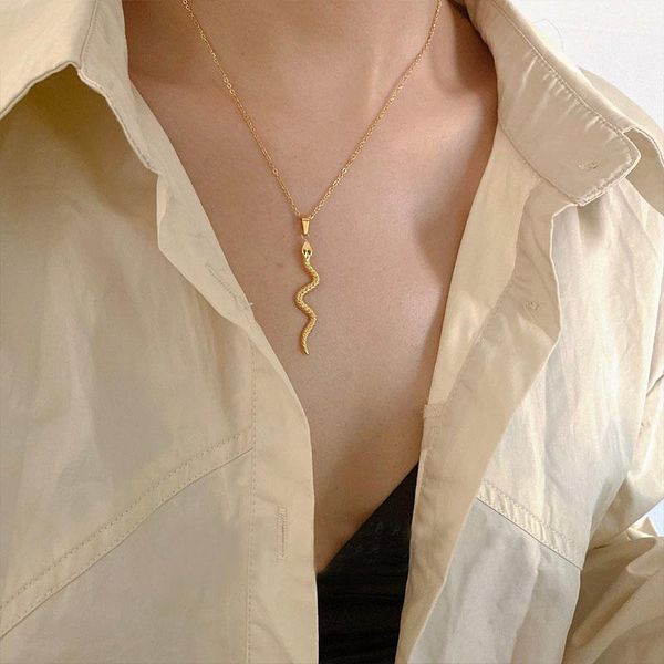 pendant necklaces ghidbk individuality trendy snake shaped for women men curved animal link chain chic birthday gift jewelry, Silver
pendant necklaces ghidbk individuality trendy snake shaped for women men curved animal link chain chic birthday gift jewelry, Silver