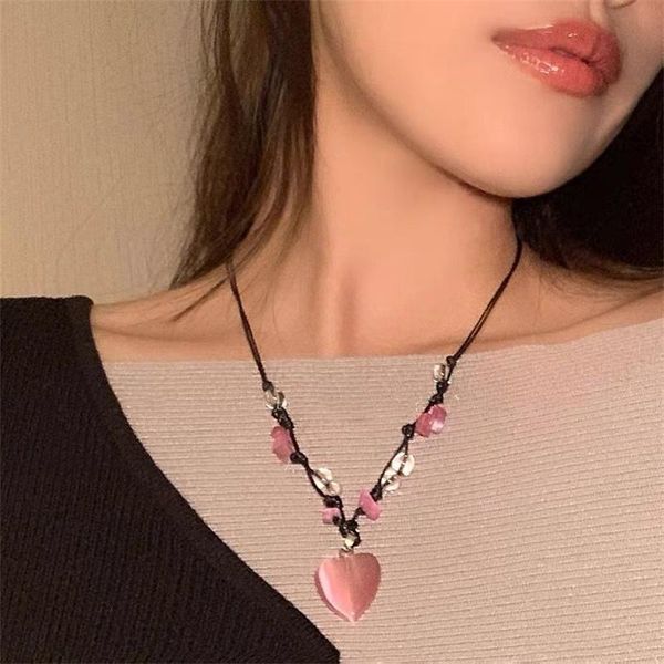 pendant necklaces 2021 sweet punk y2k clear resin heart woven necklace adjustable drawstring for women aesthetic jewelry, Silver
pendant necklaces 2021 sweet punk y2k clear resin heart woven necklace adjustable drawstring for women aesthetic jewelry, Silver