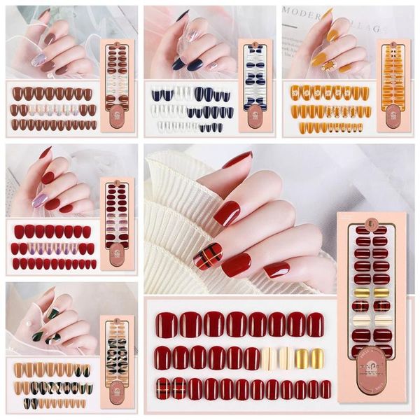 false nails 28pcs nail tips long oval head full cover fake detachable press on art artificial manicure tools, Red;gold
false nails 28pcs nail tips long oval head full cover fake detachable press on art artificial manicure tools, Red;gold