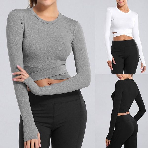 yoga outfit women running shirts long sleeve exposed navel t-shirts quick dry fitness gym crop solid sports
yoga outfit women running shirts long sleeve exposed navel t-shirts quick dry fitness gym crop solid sports