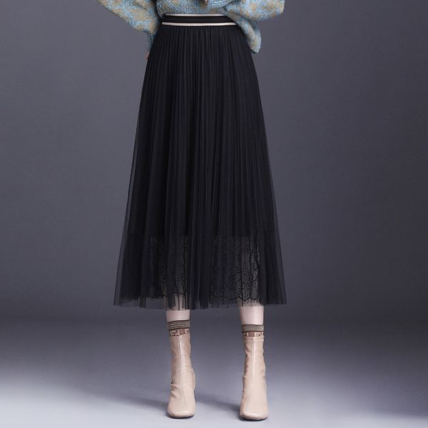 skirts lace mesh pleated women autumn winter two side wear casual mid laides korean long skirt, Black
skirts lace mesh pleated women autumn winter two side wear casual mid laides korean long skirt, Black