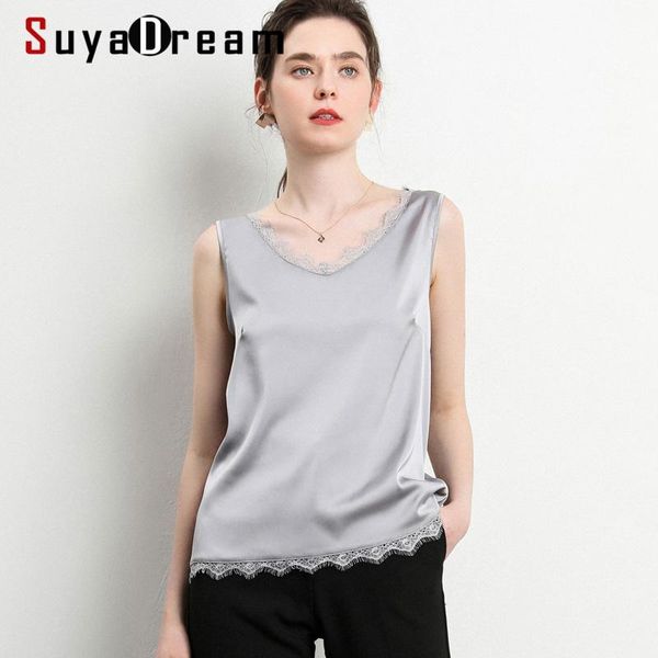 women's tanks & camis suyadream women silk 100%real satin double v neck sleeveless lace vest 2021 solid summer shirt, White
women's tanks & camis suyadream women silk 100%real satin double v neck sleeveless lace vest 2021 solid summer shirt, White