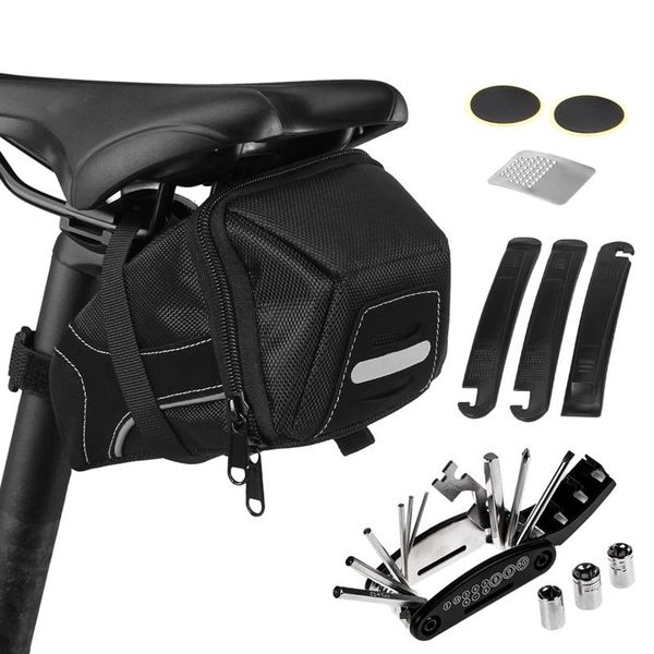 tools 16-in-1 bicycle repair bike multifunctional repairing tool kits with saddle bag seat pack
tools 16-in-1 bicycle repair bike multifunctional repairing tool kits with saddle bag seat pack