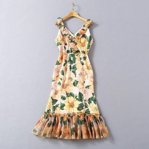 european and american women's clothing 2021 spring flower print sleeveless v-neck fashionable fishtail dresses casual, Black;gray
european and american women's clothing 2021 spring flower print sleeveless v-neck fashionable fishtail dresses casual, Black;gray