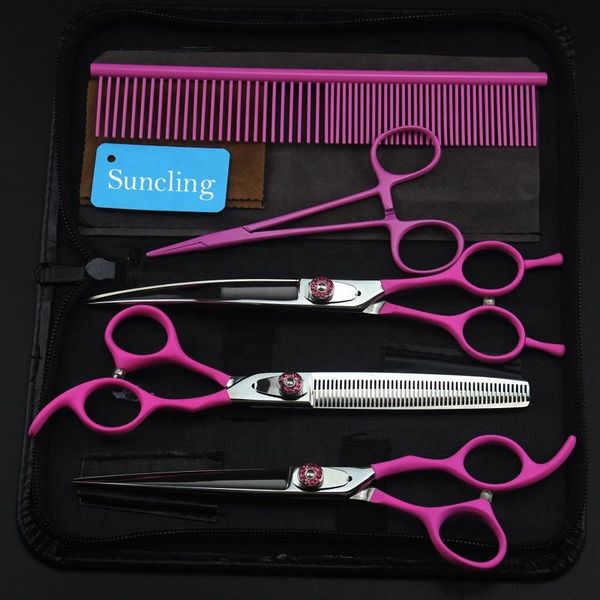 dog grooming 7 inch pink handle japan 440c stainless steel scissors professional haircut set