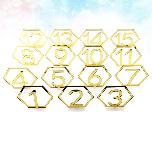 party decoration 1 set of 1-15 numbers table cards acrylic hexagonal hollow desk license plate for wedding banquet catering
party decoration 1 set of 1-15 numbers table cards acrylic hexagonal hollow desk license plate for wedding banquet catering