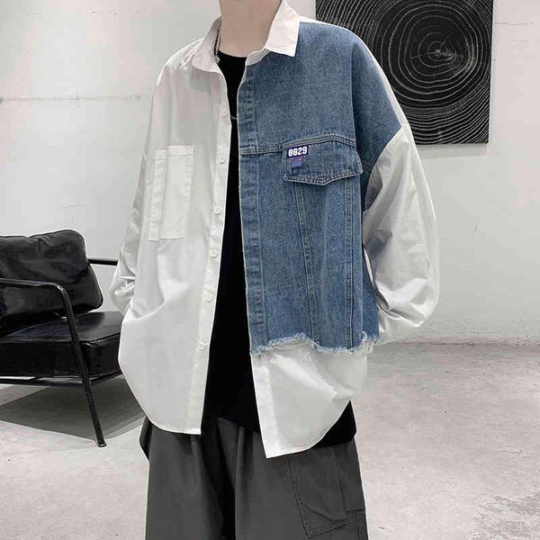 men's casual shirts shirt male jeans with long sleeves, original designer shirt for men, loose street clothes, button-down 68t6, White;black
men's casual shirts shirt male jeans with long sleeves, original designer shirt for men, loose street clothes, button-down 68t6, White;black