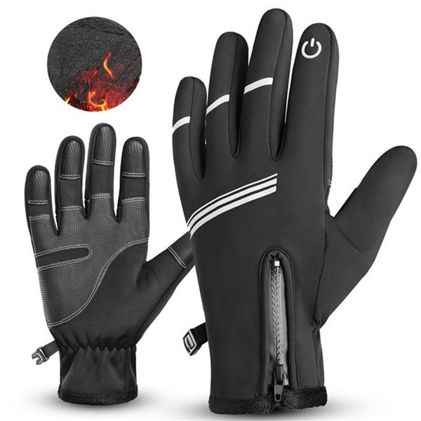 cycling gloves motorcycle bicycle outdoor sport waterproof thermal fleece touchs screen winter, Black 
cycling gloves motorcycle bicycle outdoor sport waterproof thermal fleece touchs screen winter, Black