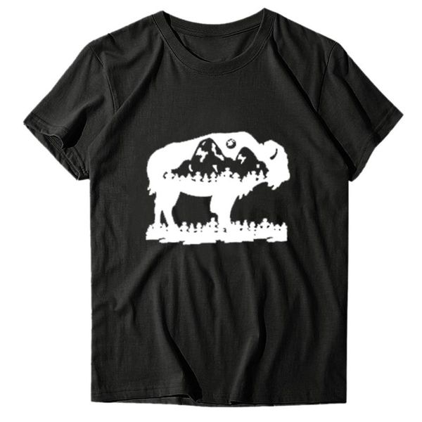 women's t-shirt womens short sleeve cow mountain silhouette print summer fashion clothing t shirt cotton tassel casual, White
women's t-shirt womens short sleeve cow mountain silhouette print summer fashion clothing t shirt cotton tassel casual, White