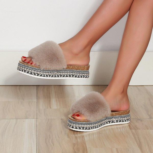 slippers luxury women fur rhinestone platform wedges heel solid fluffy furry designer slides outside shoes ladies sandals, Black
slippers luxury women fur rhinestone platform wedges heel solid fluffy furry designer slides outside shoes ladies sandals, Black