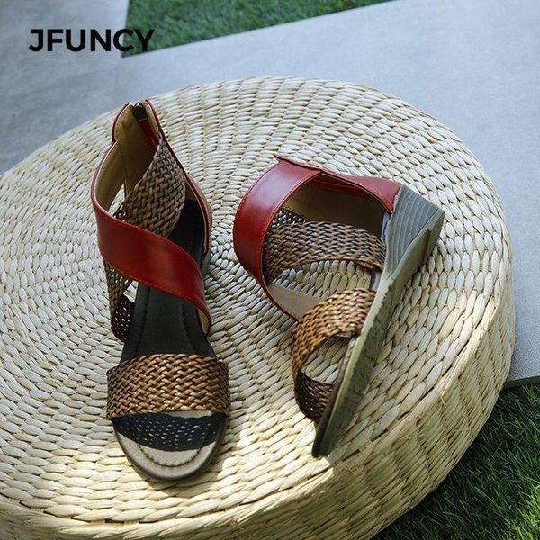 dress shoes jfuncy summer female fish mouth leather women retro weave wedge heel shoe zipper sandal roman casual women's sandals, Black
dress shoes jfuncy summer female fish mouth leather women retro weave wedge heel shoe zipper sandal roman casual women's sandals, Black