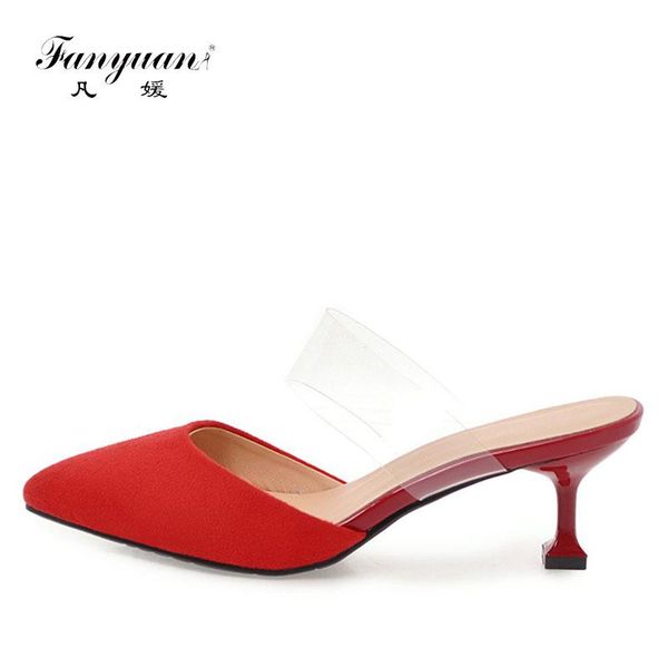 dress shoes selling 2021 fanyuan women's high heels black red pointed toe pantoufle femme transparent band ladies mules
dress shoes selling 2021 fanyuan women's high heels black red pointed toe pantoufle femme transparent band ladies mules