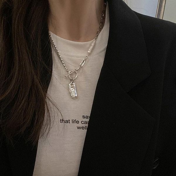 chains 925 sterling silver irregular pearl ot buckle necklaces for women temperament korean niche design accessories
chains 925 sterling silver irregular pearl ot buckle necklaces for women temperament korean niche design accessories