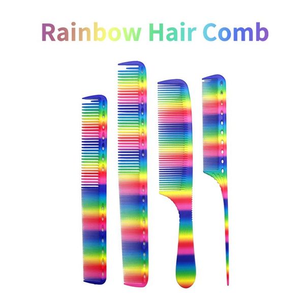 hair brushes fashion gradient rainbow comb professional barber cutting tangled rat tail salon styling tools, Silver
hair brushes fashion gradient rainbow comb professional barber cutting tangled rat tail salon styling tools, Silver