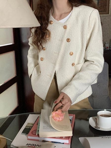 women's jackets short long-sleeved button coat tweed 2021 korean retro elegant style, Black;brown
women's jackets short long-sleeved button coat tweed 2021 korean retro elegant style, Black;brown