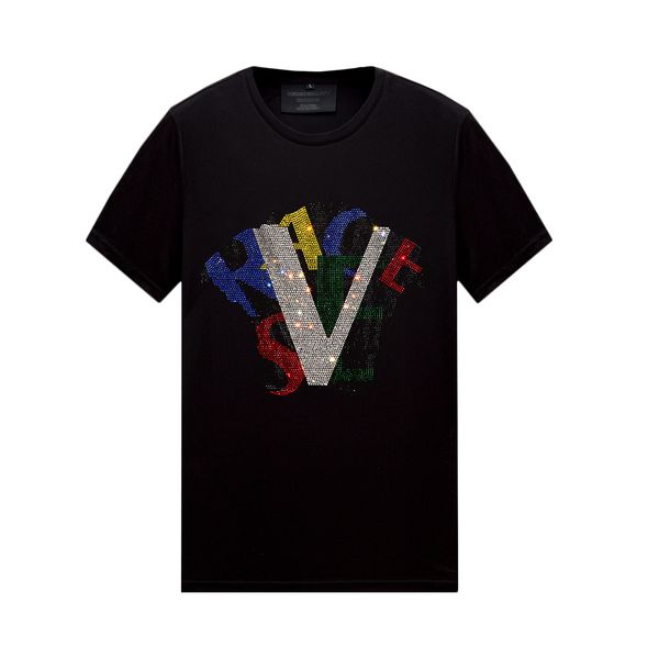 2021 summer casual mens rhinestone design short sleeves black t-shirts crew neck pullover tees shirts unisex, White;black
2021 summer casual mens rhinestone design short sleeves black t-shirts crew neck pullover tees shirts unisex, White;black
