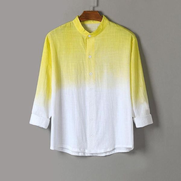 spring and autumn men's european american fashion shirt slim gradient cardigan cotton linen short sleeve male casual shirts, White;black
spring and autumn men's european american fashion shirt slim gradient cardigan cotton linen short sleeve male casual shirts, White;black