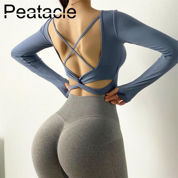 yoga outfits peatacle beautiful back wear women's long sleeve with chest pads sports tight-fitting stretchy fitness t-shirt, White;red
yoga outfits peatacle beautiful back wear women's long sleeve with chest pads sports tight-fitting stretchy fitness t-shirt, White;red