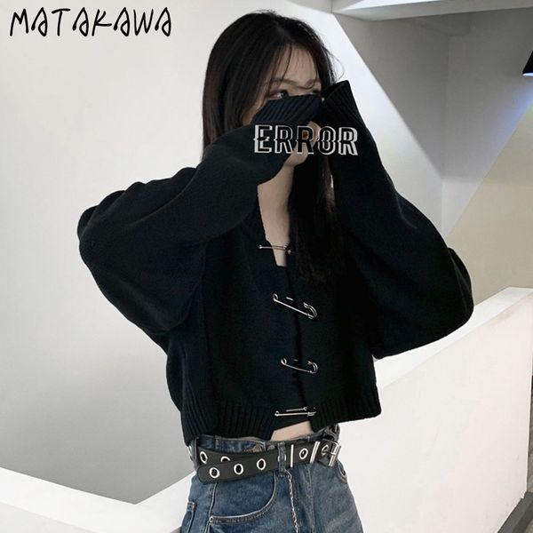 matakawa autumn korean loose short knitted sweater black retro sweaters coat knitted women cardigans 210513, White;black
matakawa autumn korean loose short knitted sweater black retro sweaters coat knitted women cardigans 210513, White;black