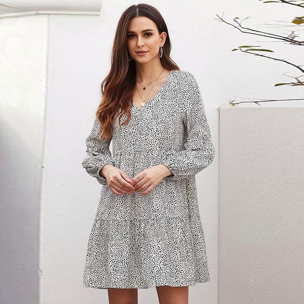 casual dresses women autumn fashion v-neck long sleeve leopard print ruffles loose 61na, Black;gray
casual dresses women autumn fashion v-neck long sleeve leopard print ruffles loose 61na, Black;gray
