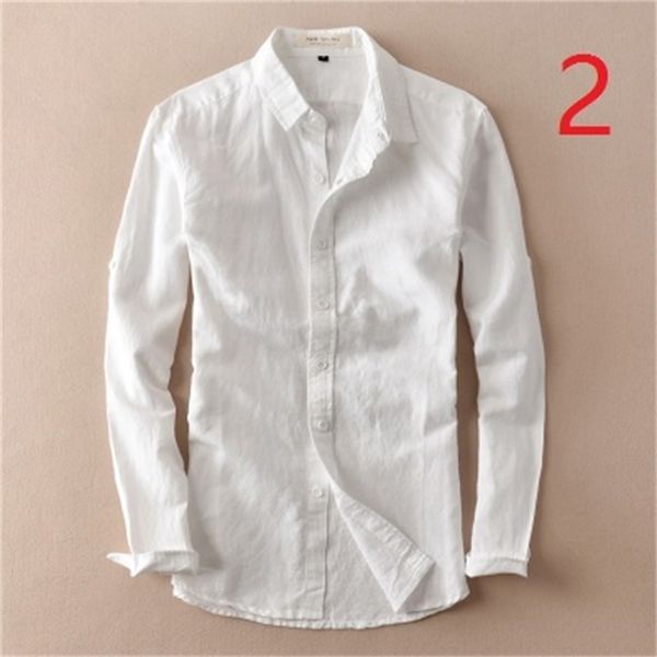 summer thin long-sleeved solid color men's linen shirt small fresh white casual cotton and beach loose 210420, White;black
summer thin long-sleeved solid color men's linen shirt small fresh white casual cotton and beach loose 210420, White;black