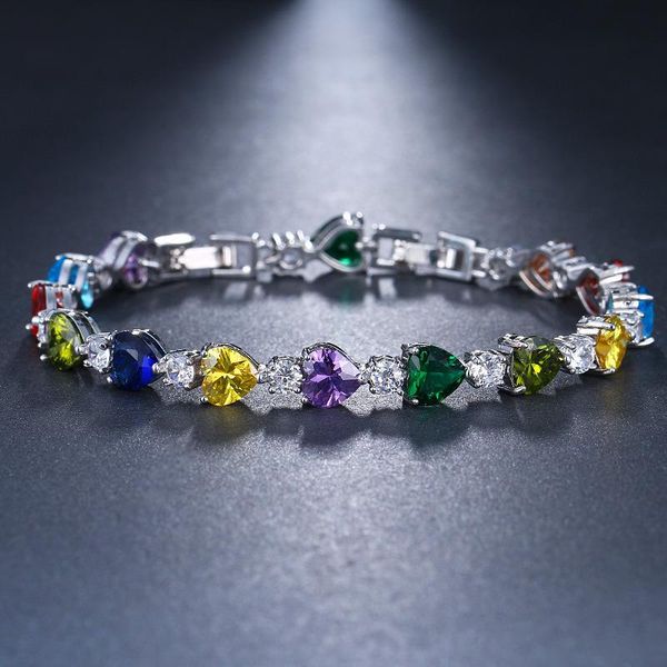 charm bracelets orztoon fashion love heart colorful zircon for women personalized brass chain bracelet trendy female jewelry, Golden;silver
charm bracelets orztoon fashion love heart colorful zircon for women personalized brass chain bracelet trendy female jewelry, Golden;silver