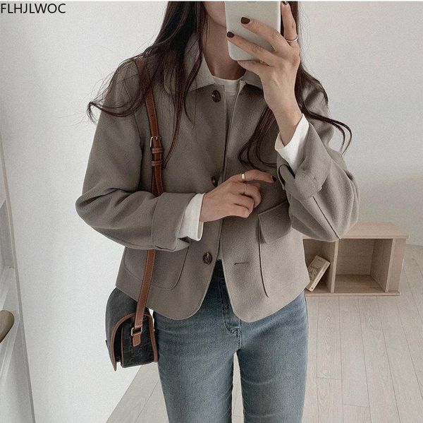 women's jackets 2021 design korean chic fashion womens long sleeve cute sweet girls solid color single breasted button short coats, Black;brown
women's jackets 2021 design korean chic fashion womens long sleeve cute sweet girls solid color single breasted button short coats, Black;brown