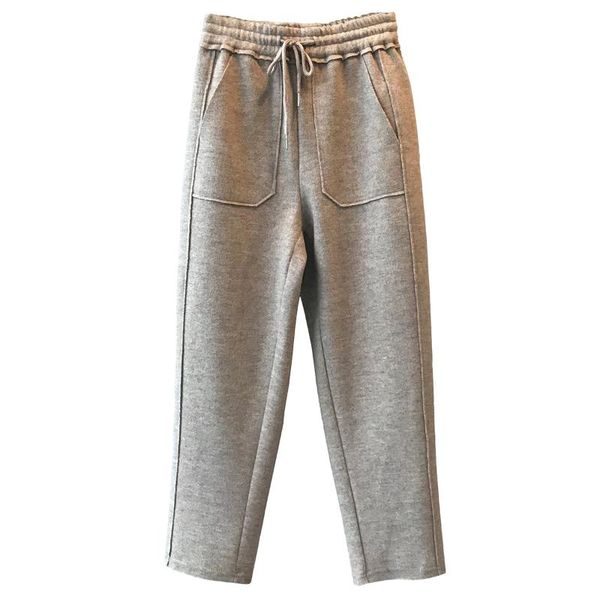 knitted woolen casual pants women's autumn and winter lacing thickened warm straight-leg & capris, Black;white
knitted woolen casual pants women's autumn and winter lacing thickened warm straight-leg & capris, Black;white
