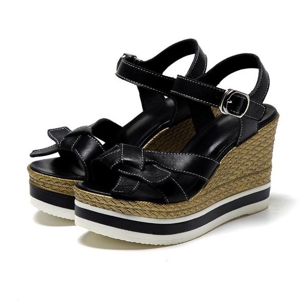 genuine leather straw thick bottom high heels butterfly-knot metal buckle straps summer shoes women sandals l6f3, Black
genuine leather straw thick bottom high heels butterfly-knot metal buckle straps summer shoes women sandals l6f3, Black