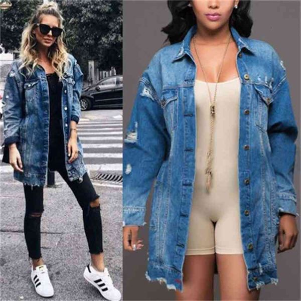 women's jackets coats denim jacket in long section of the hole windbreaker woman love hyww, Black;brown
women's jackets coats denim jacket in long section of the hole windbreaker woman love hyww, Black;brown