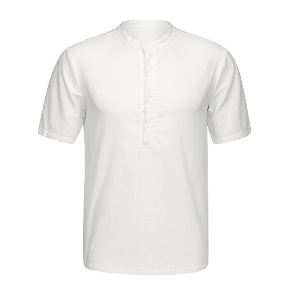 men's t-shirts 2021 summer pure cotton linen t-shirt casual stand up collar buttons short-sleeved shirt fashion male tee, White;black
men's t-shirts 2021 summer pure cotton linen t-shirt casual stand up collar buttons short-sleeved shirt fashion male tee, White;black