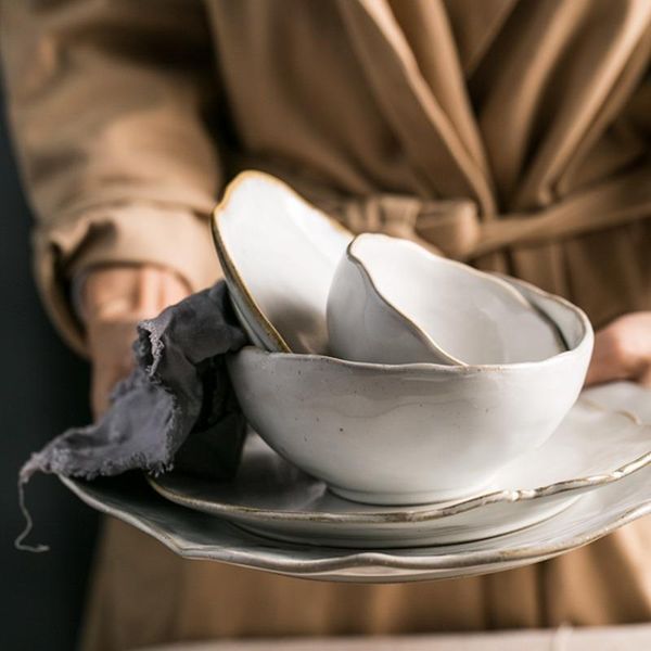 dinnerware sets creative japanese ceramic irregular rice bowl deep plate dish salad tableware eco friendly dinner set
dinnerware sets creative japanese ceramic irregular rice bowl deep plate dish salad tableware eco friendly dinner set