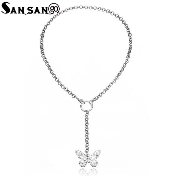 chains punk butterfly chain necklace for women silver color pendant fashion jewelry gift
chains punk butterfly chain necklace for women silver color pendant fashion jewelry gift