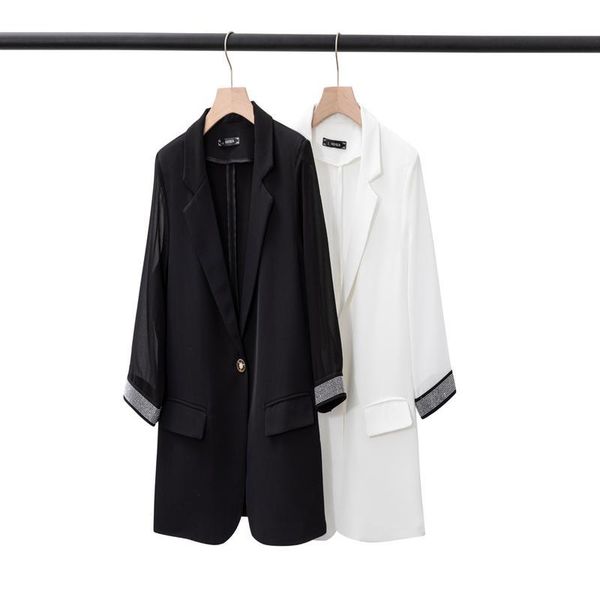 women's suits & blazers blazer jacket thin 7 / 4 sleeve large wear fat mm200kg age reducing loose and suit top, White;black
women's suits & blazers blazer jacket thin 7 / 4 sleeve large wear fat mm200kg age reducing loose and suit top, White;black