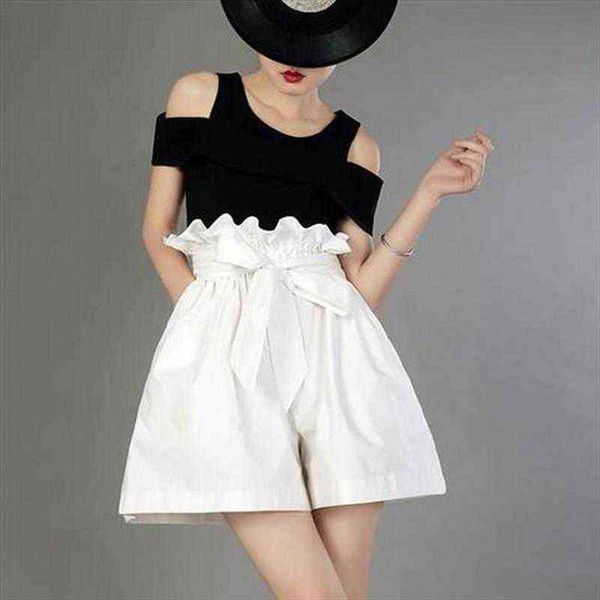 nicemix summer with belt tie women short up elastic high waist wide leg casual pocketed plus size solid color loose, White;black
nicemix summer with belt tie women short up elastic high waist wide leg casual pocketed plus size solid color loose, White;black