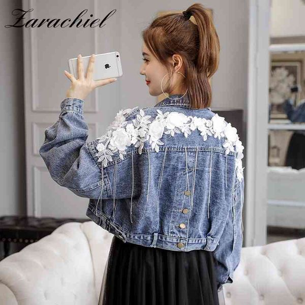 harajuku short denim jackets coat autumn women fashion appliques long sleeve oversized flower jean girls loose outwear 210416, Black;brown
harajuku short denim jackets coat autumn women fashion appliques long sleeve oversized flower jean girls loose outwear 210416, Black;brown