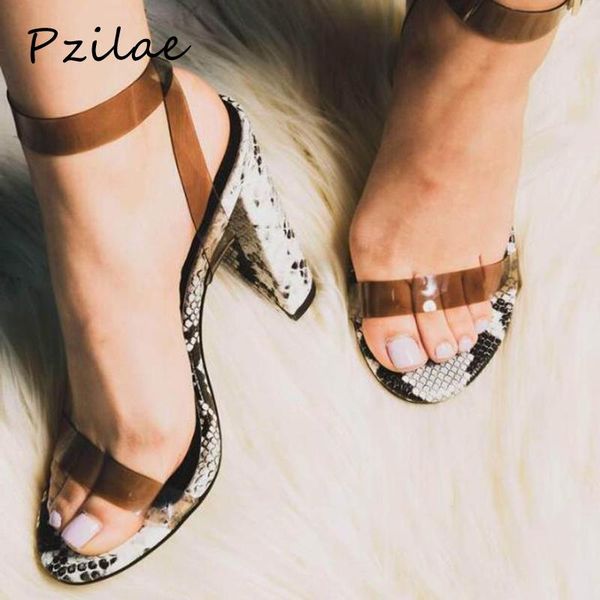 pzilae 2021 women sandals fashion style plus size 42 transparent pvc ankle strap shoes woman open snake print high heels, Black
pzilae 2021 women sandals fashion style plus size 42 transparent pvc ankle strap shoes woman open snake print high heels, Black