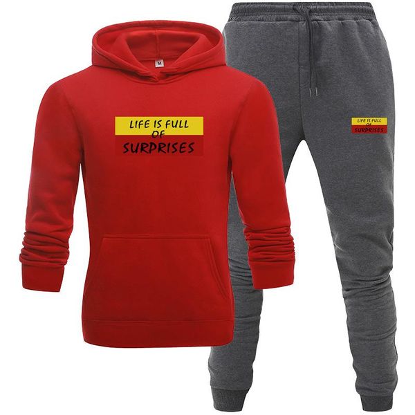 men's tracksuits lovers casual long sleeve suit home hooded loose street style two piece jogging autumn/winter 2021, Gray 
men's tracksuits lovers casual long sleeve suit home hooded loose street style two piece jogging autumn/winter 2021, Gray